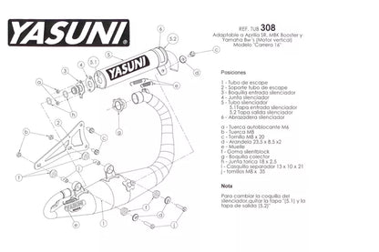 Avgassystem Yasuni C16 Yamaha BW's / Slider aluminium